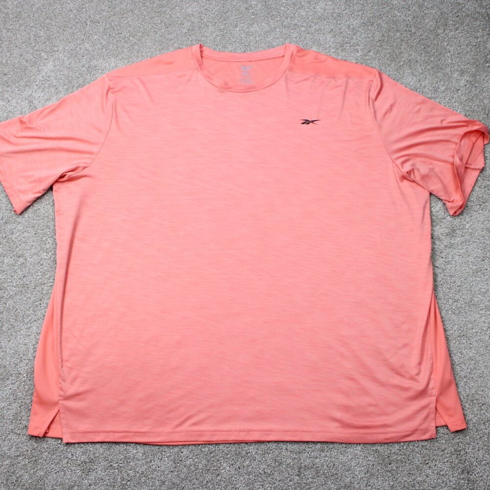 Reebok Shirt Mens 4XL XXXXL Pink‎ Speedwick Polyester Short Sleeve Pullover